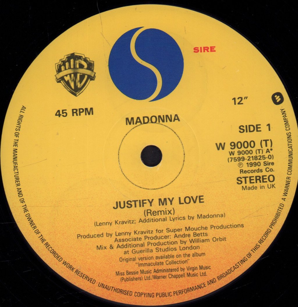 Madonna - Justify My Love - 12 Inch