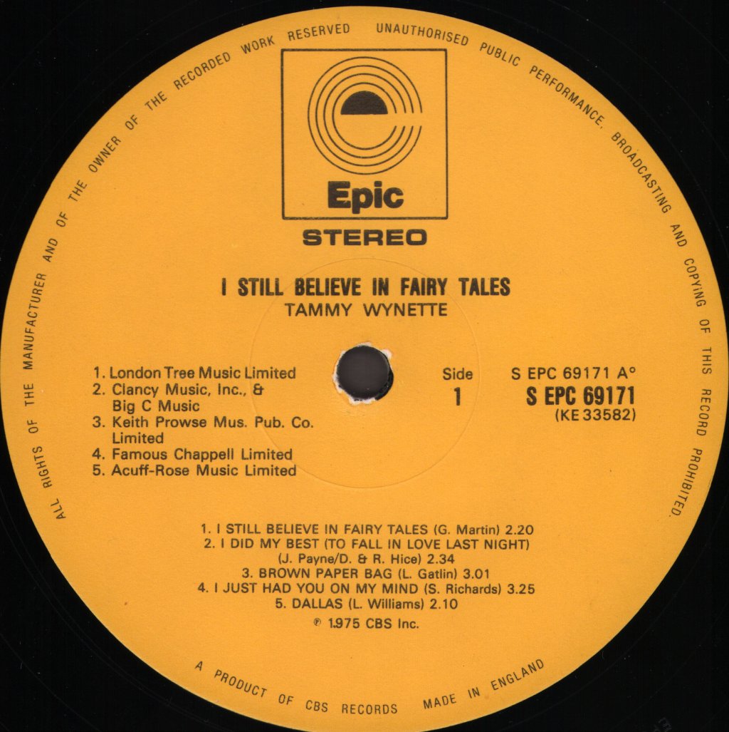 Tammy Wynette - I Still Believe In Fairy Tales - Lp