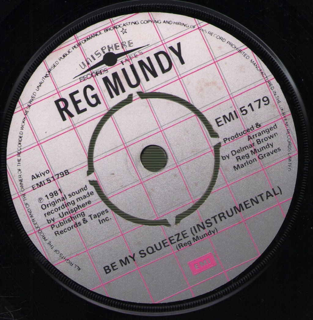 Reg Mundy - Be My Squeeze - 7 Inch