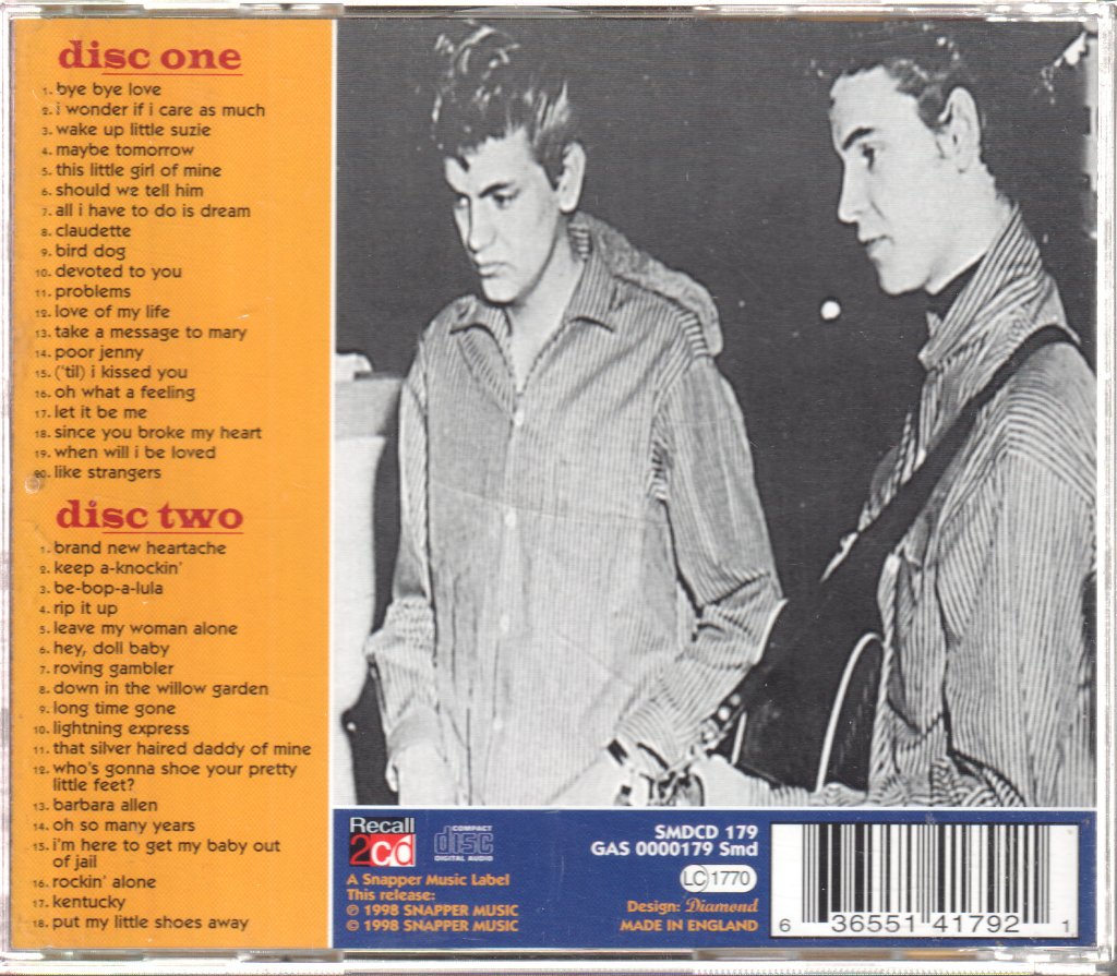 Everly Brothers - Brothers In Rhythm - Double Cd