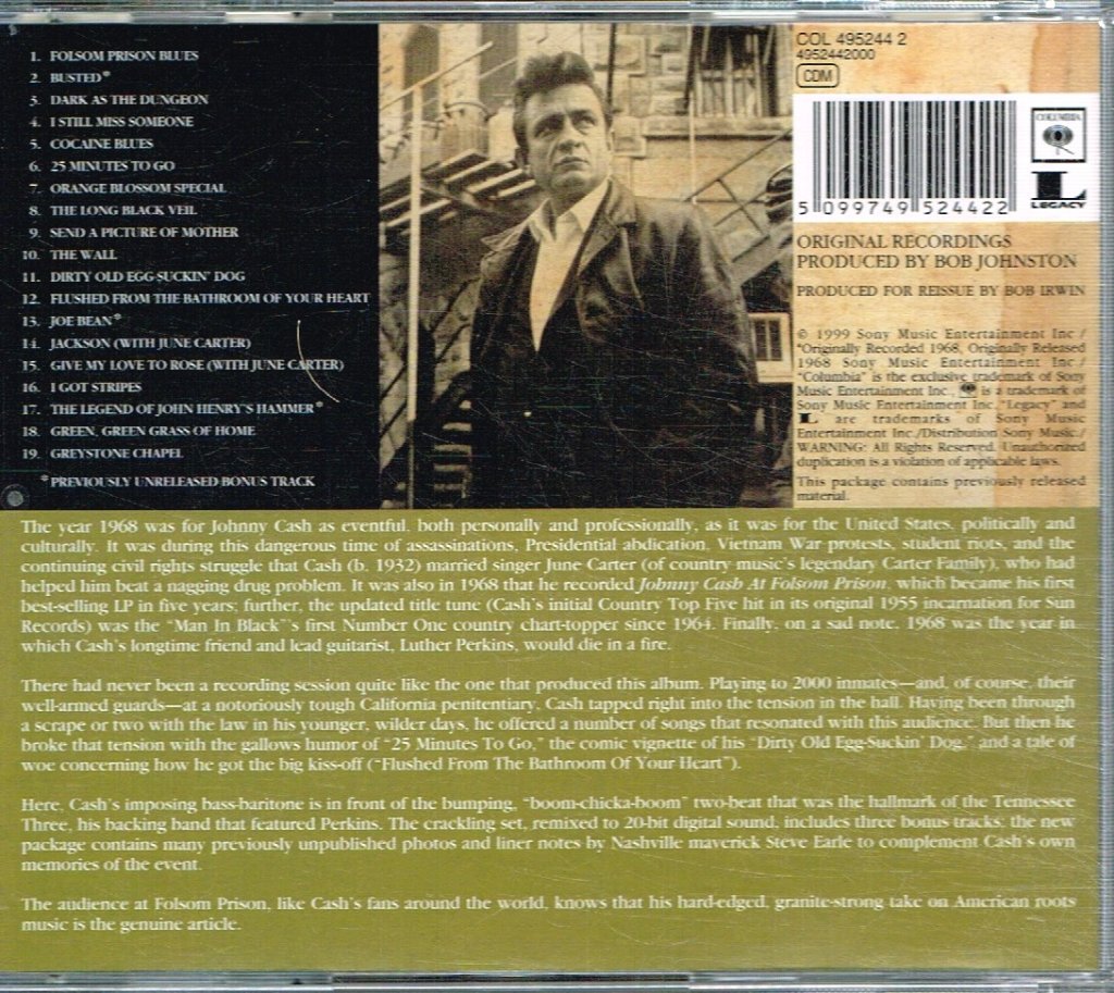 Johnny Cash - At Folsom Prison - Cd