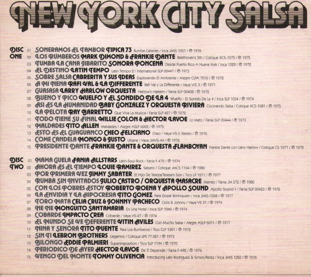 Various Artists - N.Y.C Salsa (The Incendiary Sound Of Latin New York) - Double Cd