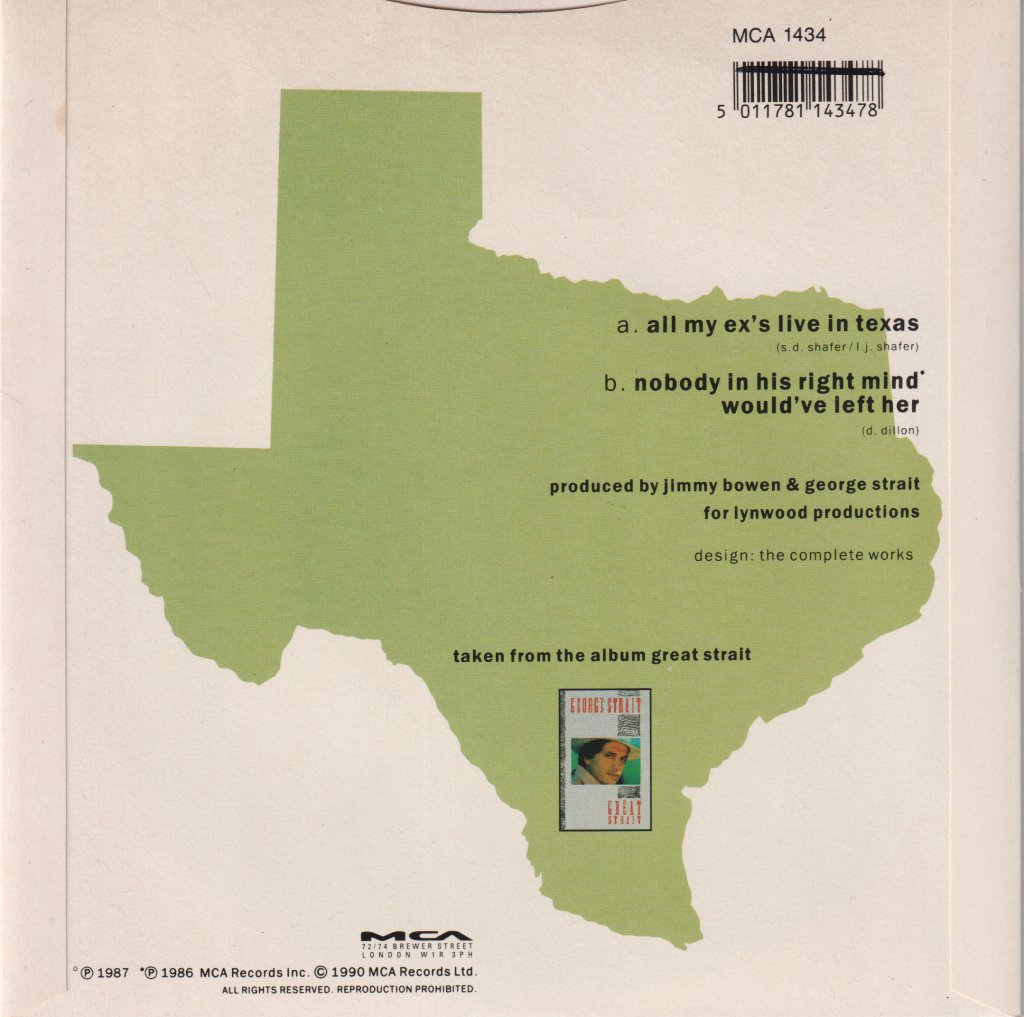 George Strait - All My Ex's Live In Texas - 7 Inch