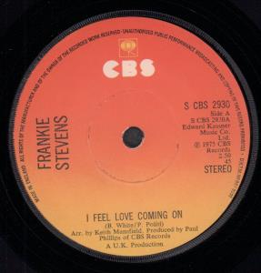 Frankie Stevens - I Feel Love Coming On - 7 Inch