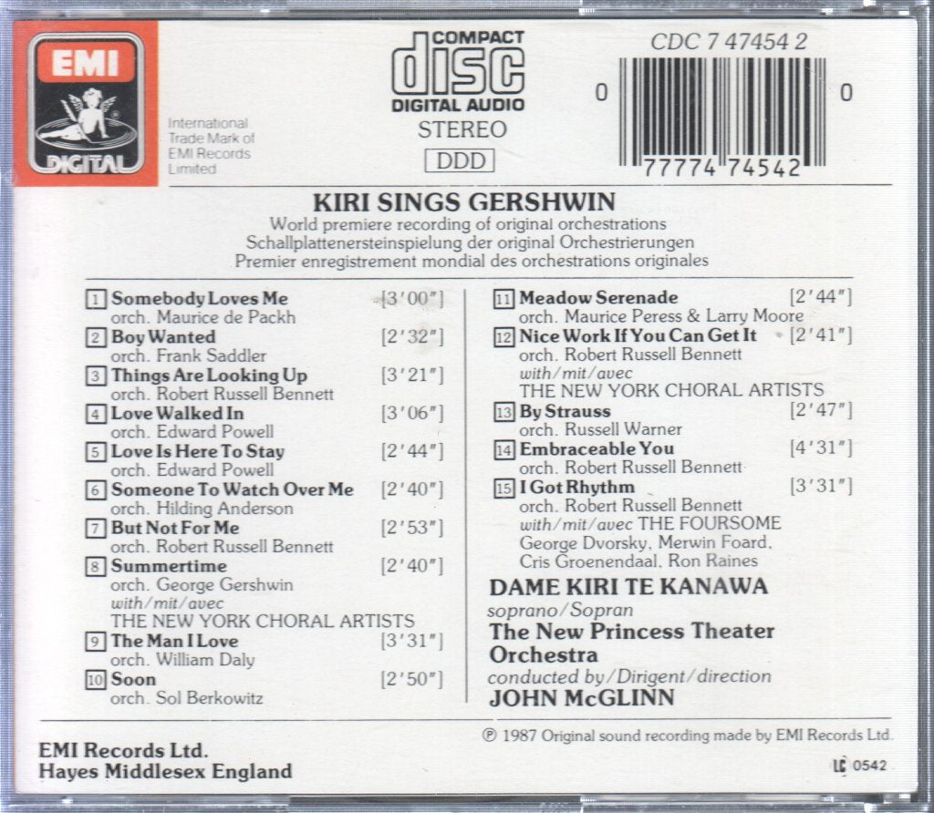 Kiri Te Kanawa - Kiri Sings Gershwin - Cd