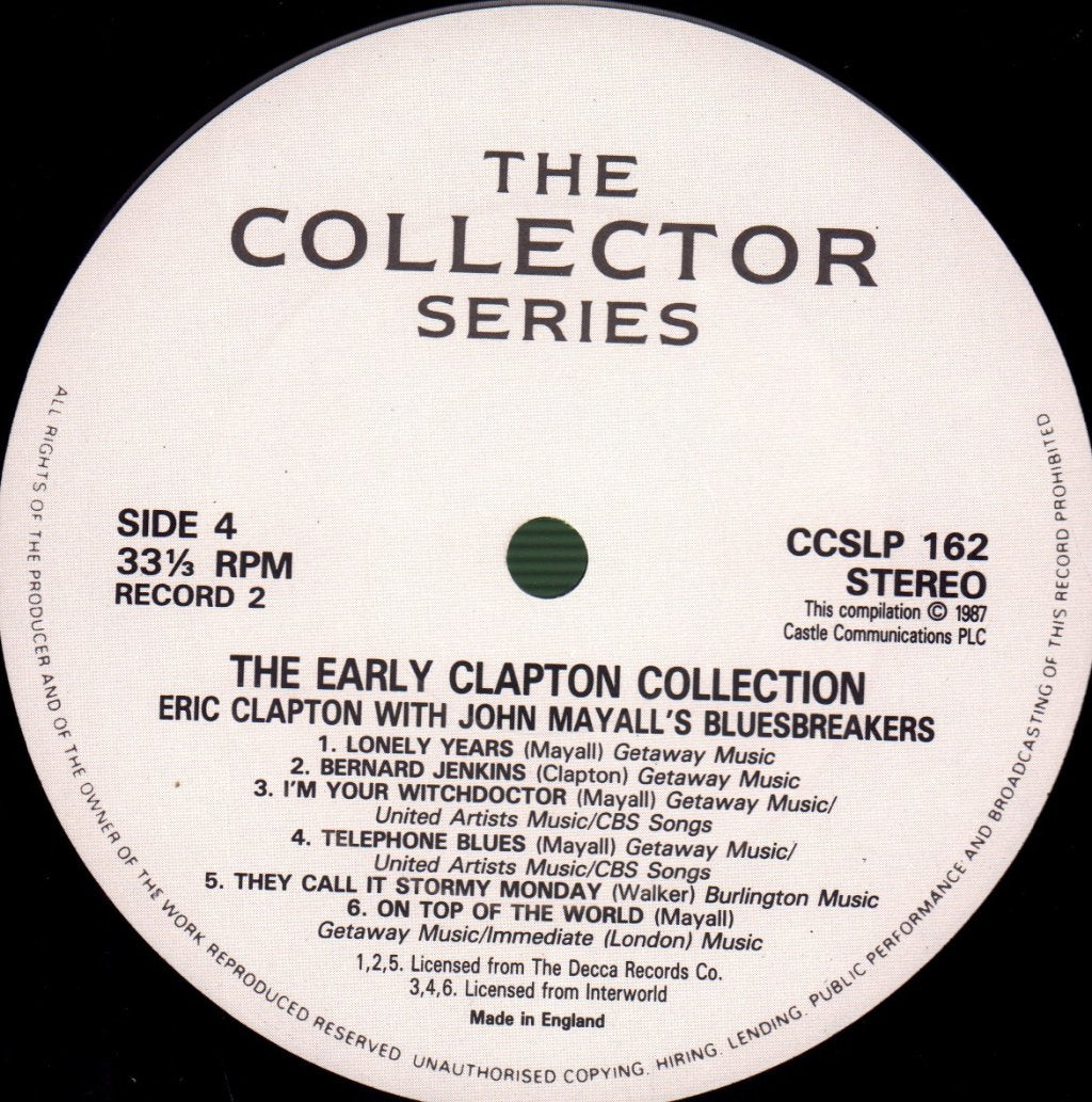 Eric Clapton - Early Clapton Collection - Double Lp