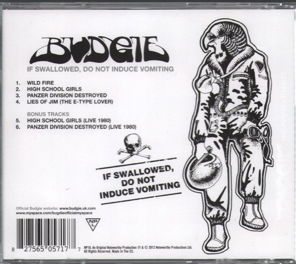 Budgie - If Swallowed, Do Not Induce Vomiting - Cd