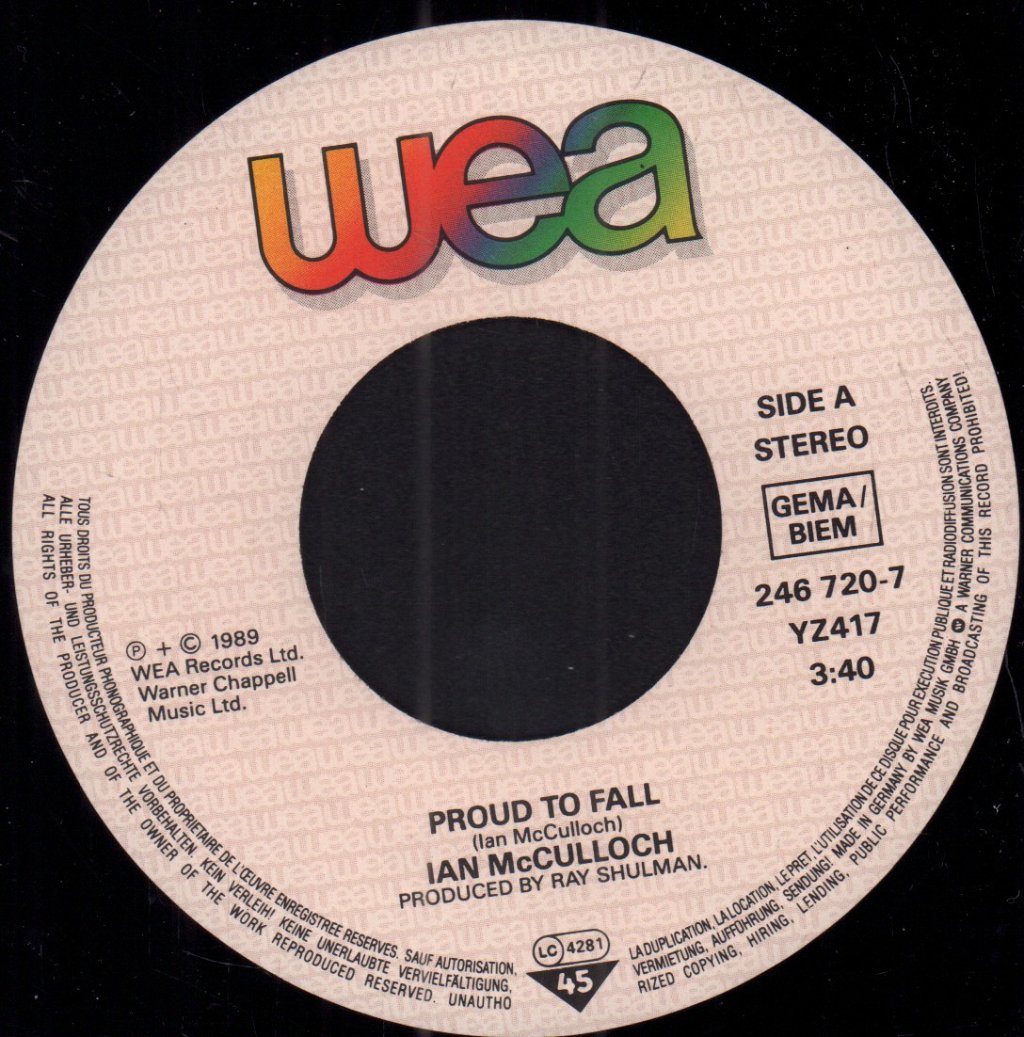 Ian Mcculloch - Proud To Fall - 7 Inch
