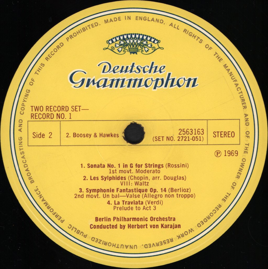 Herbert Von Karajan / Berlin Philharmonic Orchestra - Herbert Von Karajan Conducting The Berlin Philharmonic Orchestra - Double Lp