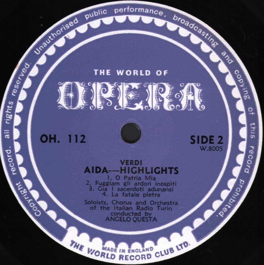 Various Artists - Verdi - Highlights From Aida - Lp