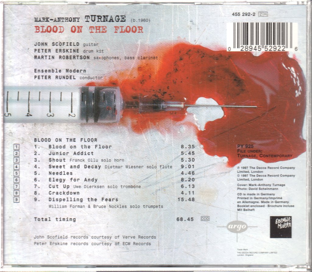 Mark-Anthony Turnage - Blood On The Floor - Cd