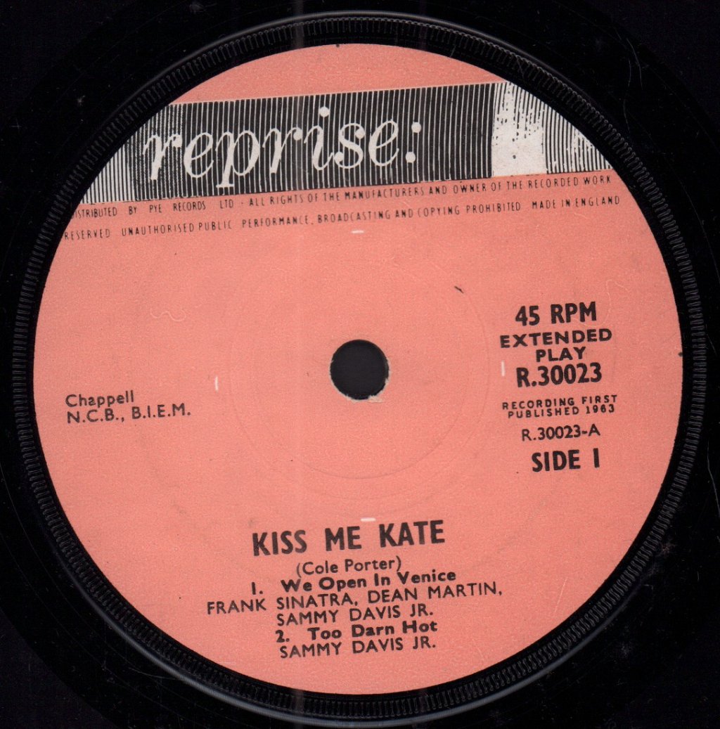 Frank Sinatra Sammy Davis Jr. Dean Martin Bing Crosby Keely Smith - Selection From Cole Porter's Kiss Me Kate - 7 Inch