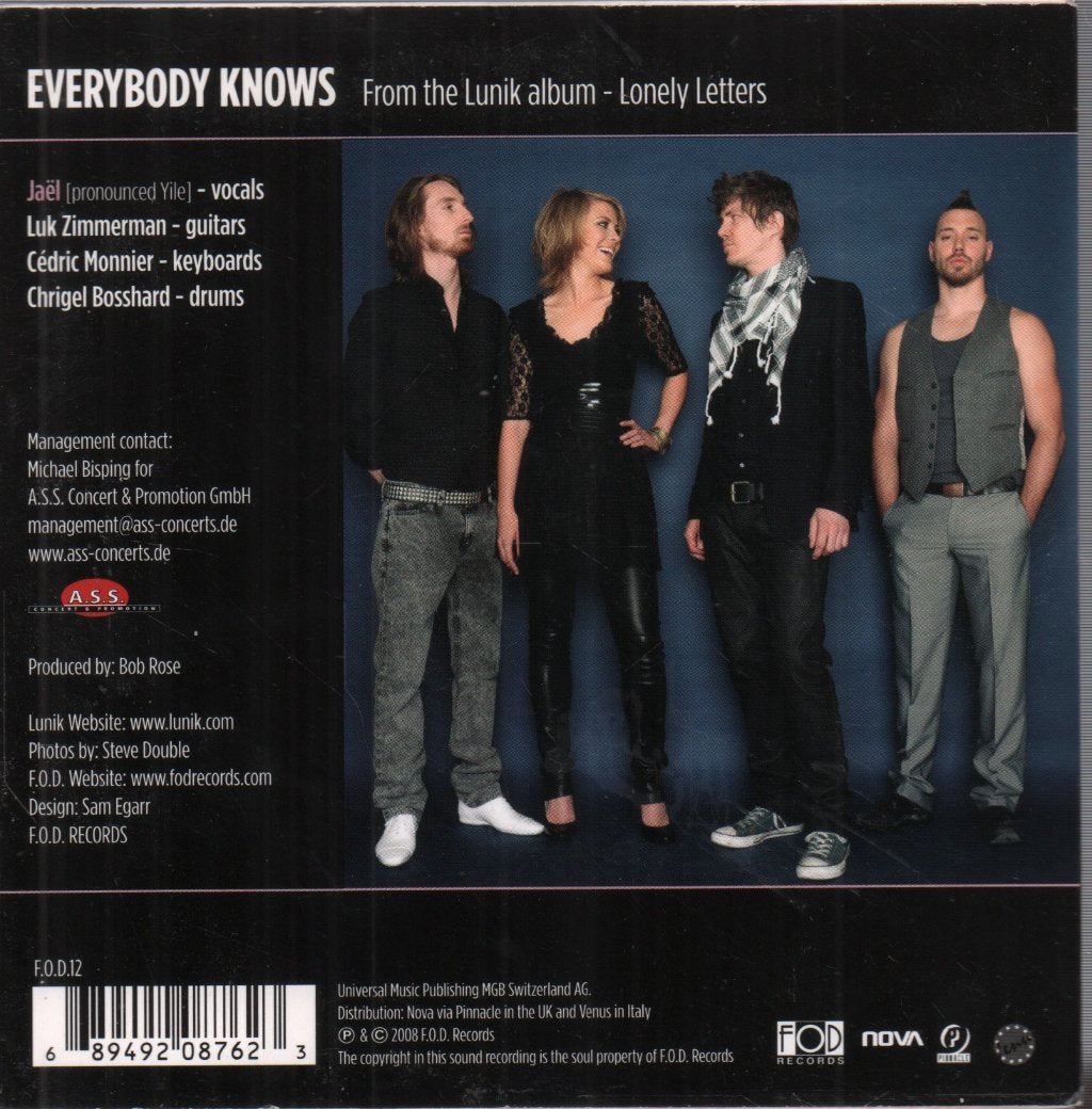 Lunik - Everybody Knows - Cd