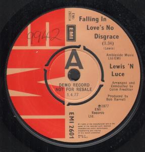 Lewis 'N Luce - Falling In Love's No Disgrace - 7 Inch