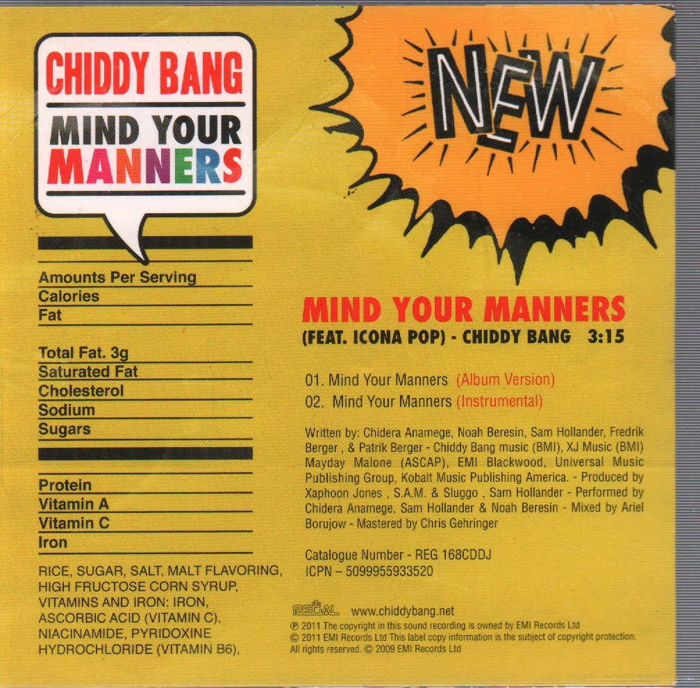 Chiddy Bang - Mind Your Manners - Cdr
