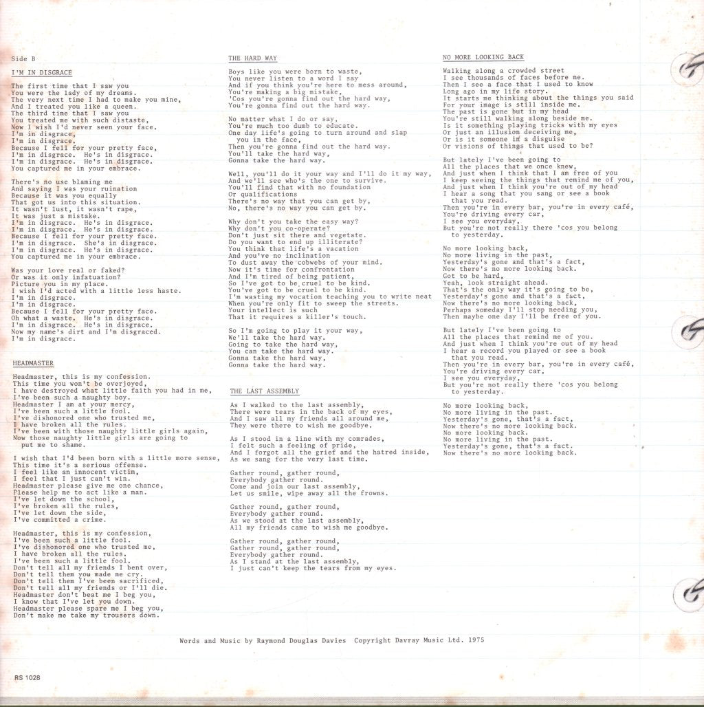 Kinks - Schoolboys In Disgrace - Lp