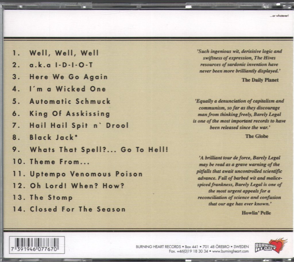 Hives - Barely Legal - Cd
