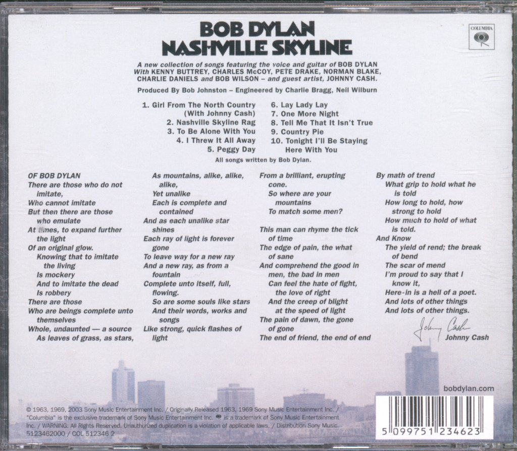 Bob Dylan - Nashville Skyline - Cd