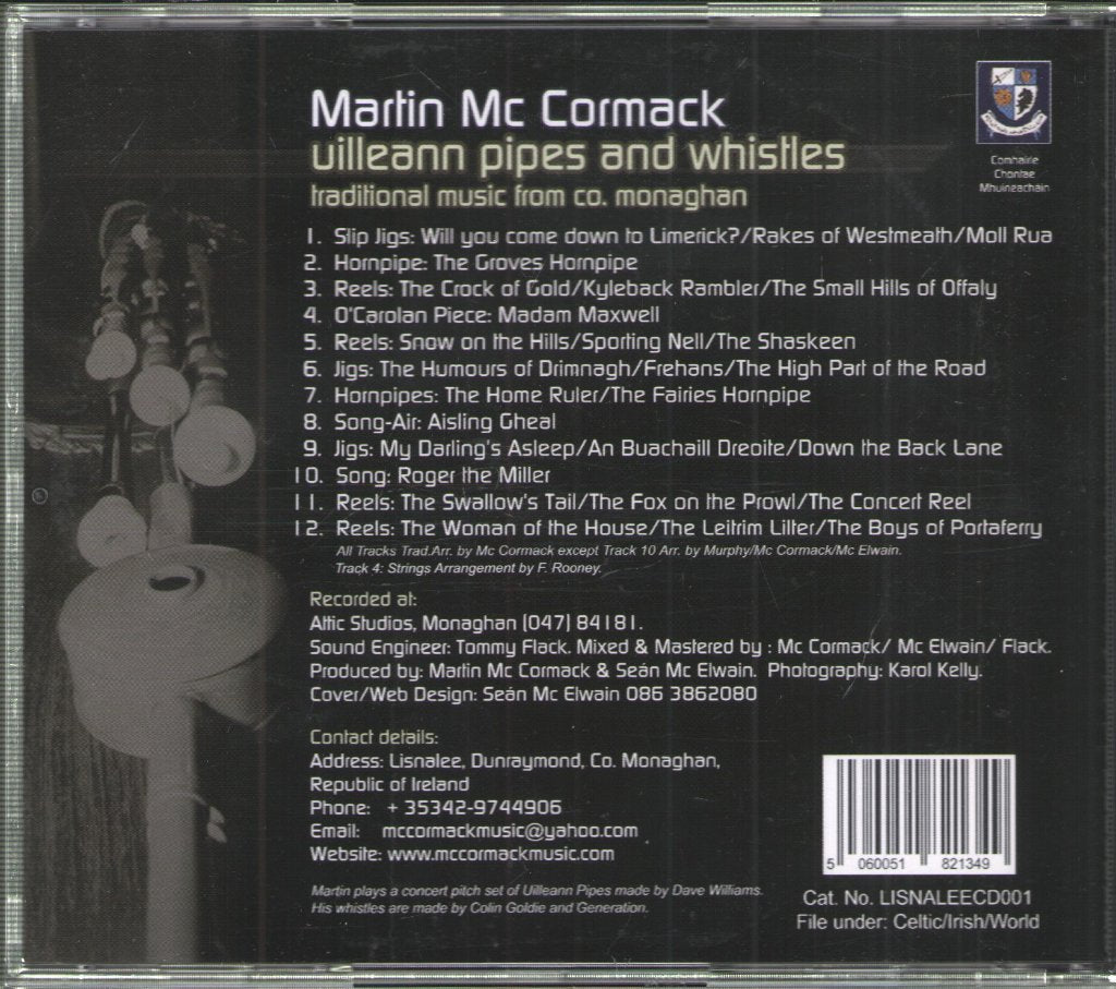 Martin McCormack - Uilleann Pipes and Whistles - Cd