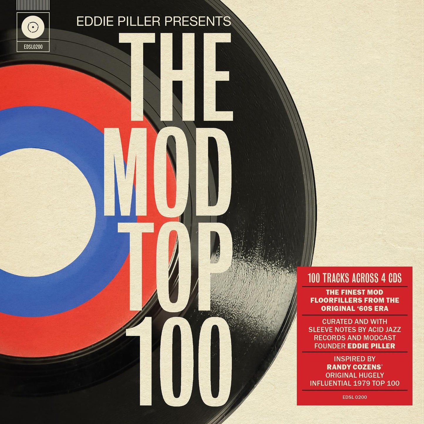 Various Artists - Eddie Piller Presents: the Mod Top 100 4cd Deluxe Gatefold Packaging - Cd Box Set