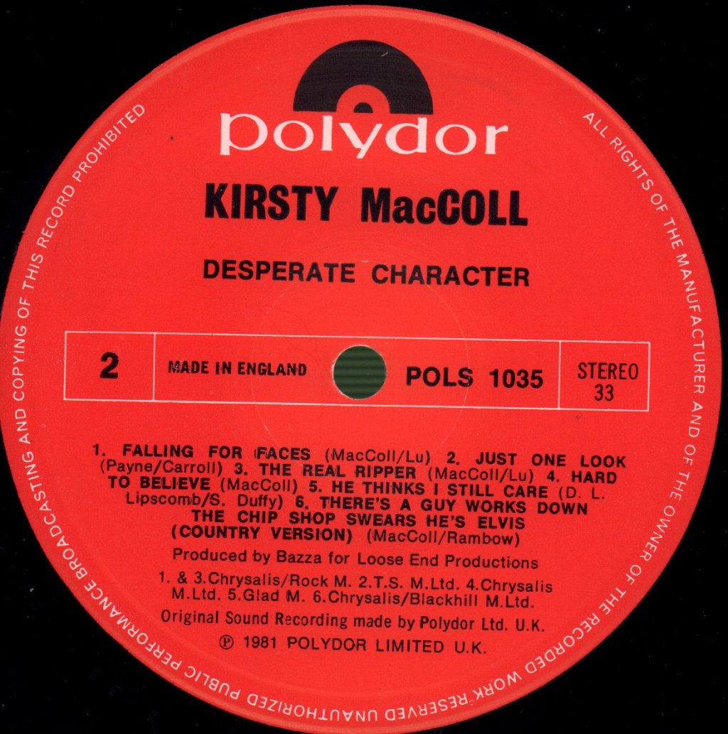 Kirsty MacColl - Desperate Character - Lp