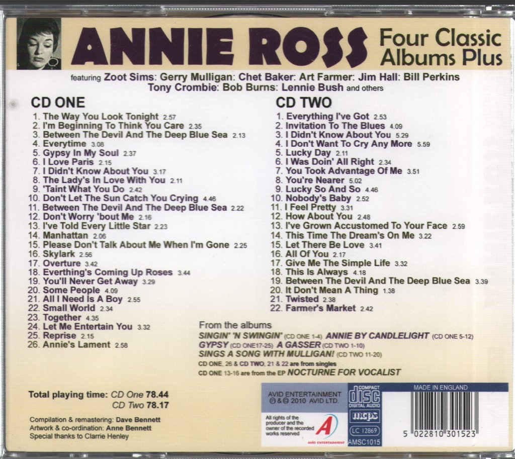 Annie Ross - Four Classic Albums Plus - Double Cd