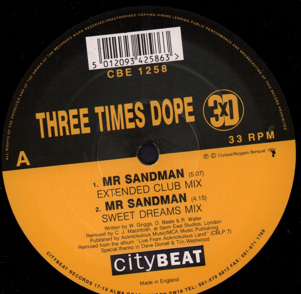 Mr Sandman - Three Times Dope - 12 Inch