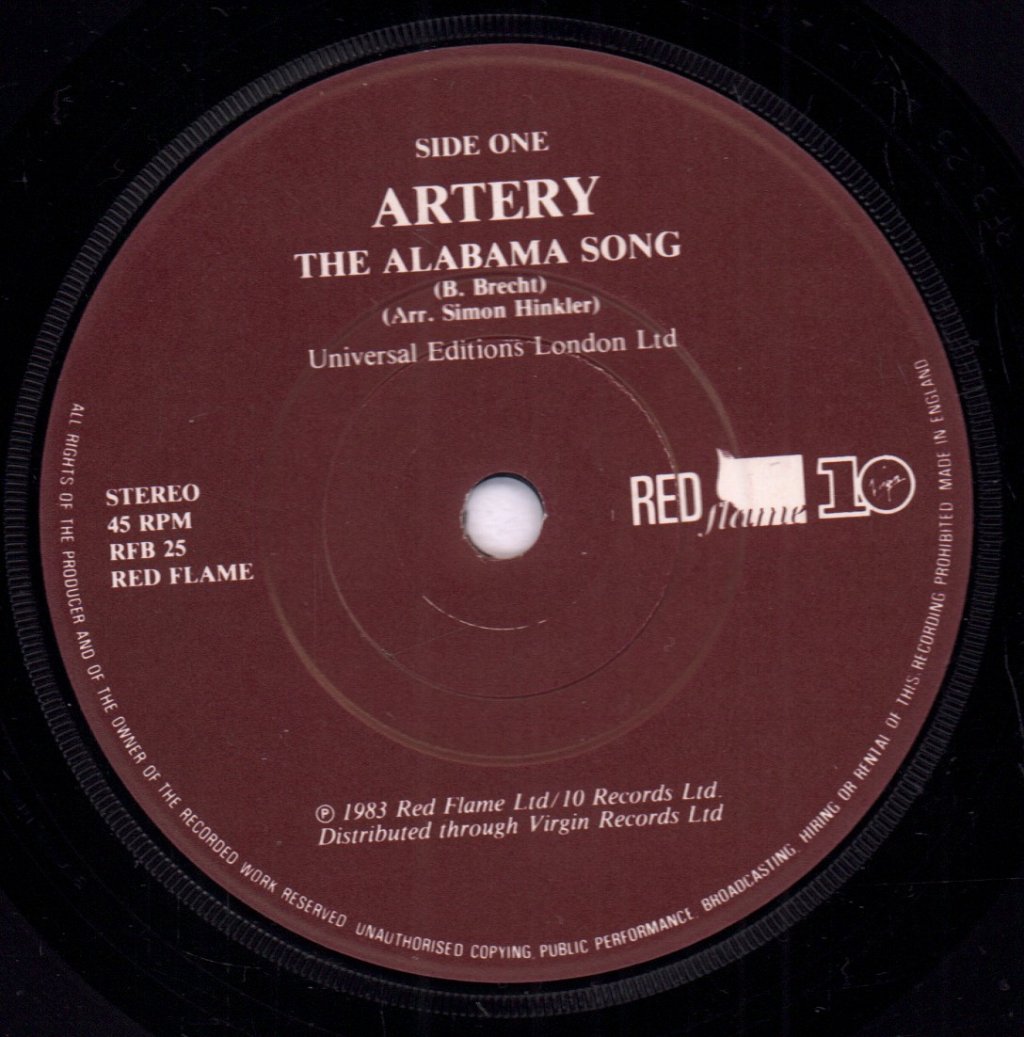 Artery - Alabama Song - 7 Inch