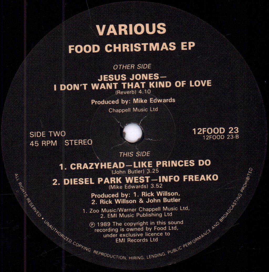 Various Artists - Food Christmas EP 1989 - 12 Inch