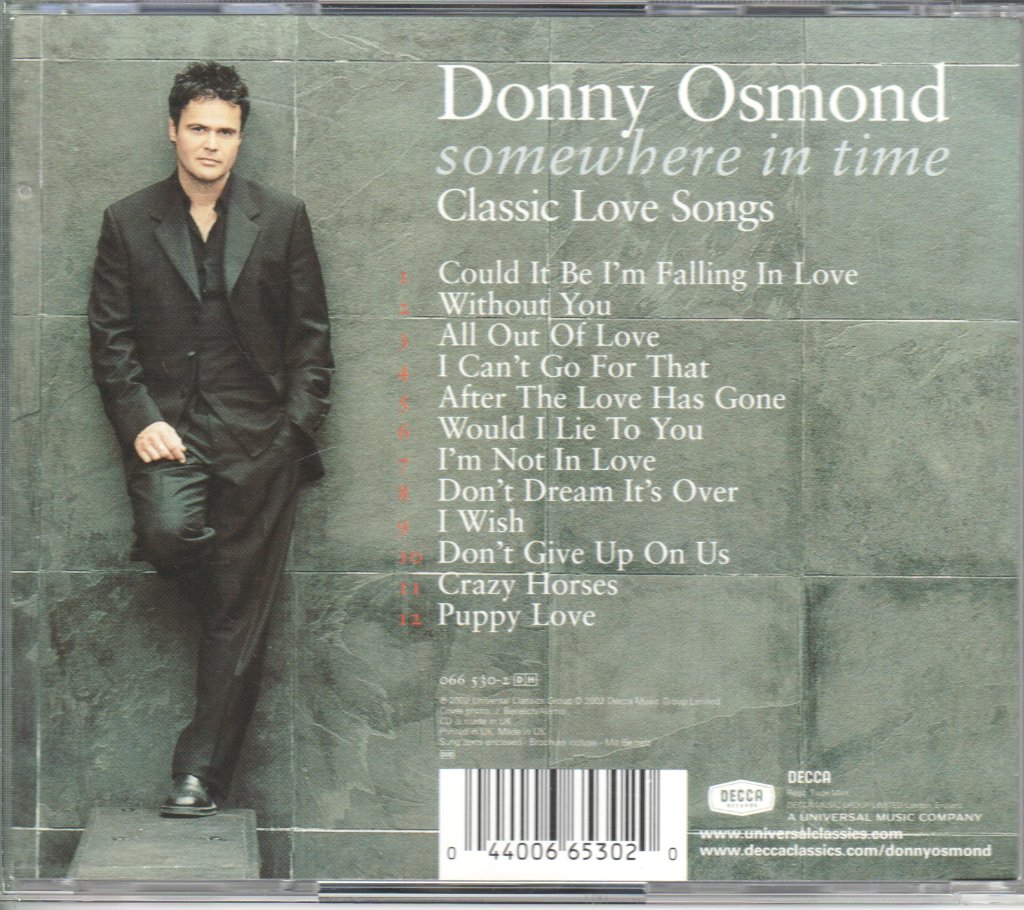 Donny Osmond - Somewhere In Time: Classic Love Songs - Cd