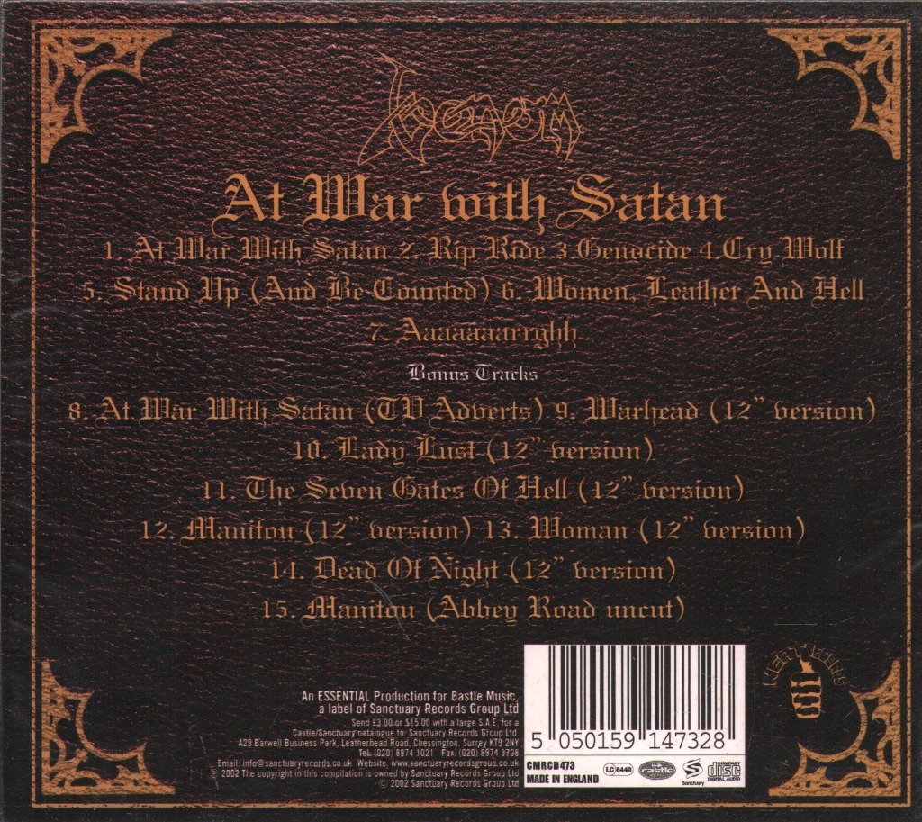 Venom - At War With Satan - Cd