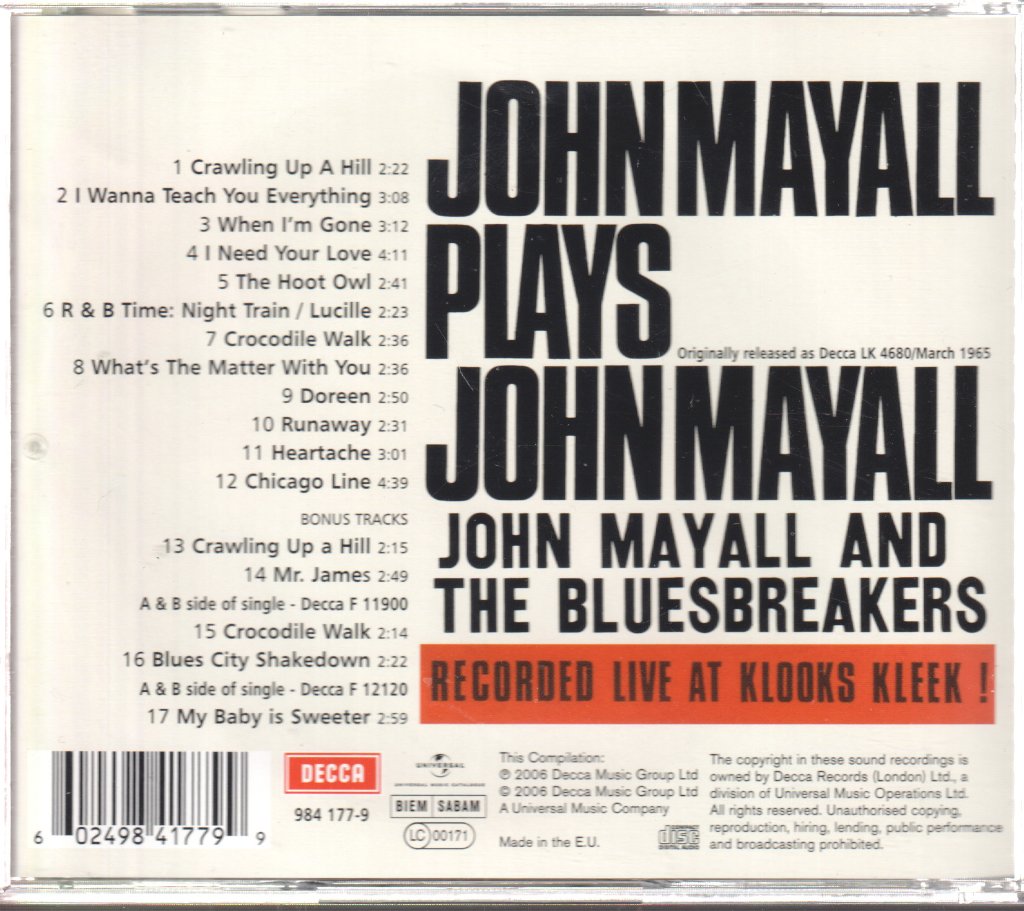 John Mayall - John Mayall Plays John Mayall - Cd