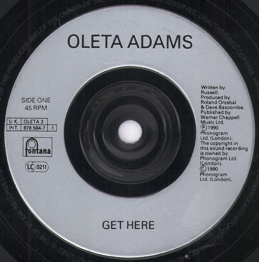 Oleta Adams - Get Here - 7 Inch