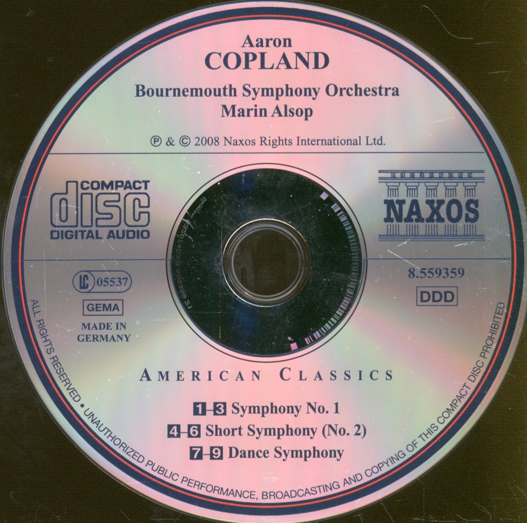 Marin Alsop, Bournemouth Symphony Orchestra - Aaron Copeland - Dance Symphony - Symphony No. 1 - Short Symphony - Cd