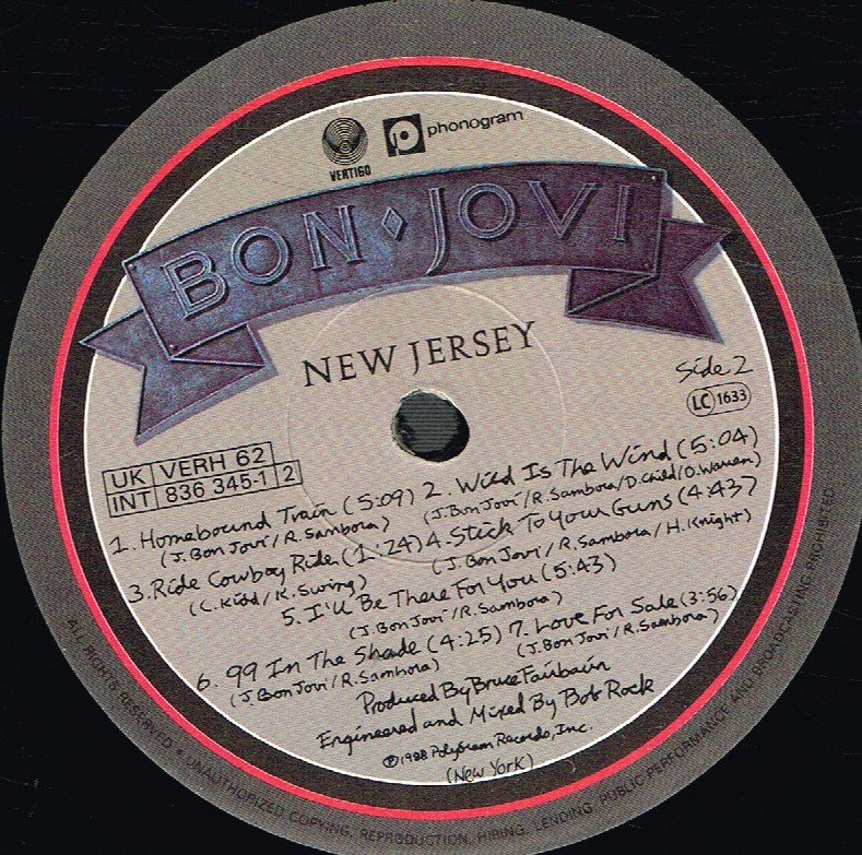 Bon Jovi - New Jersey - Lp