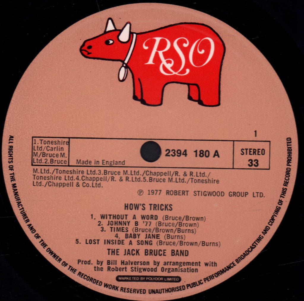 Jack Bruce Band - How's Tricks - Lp