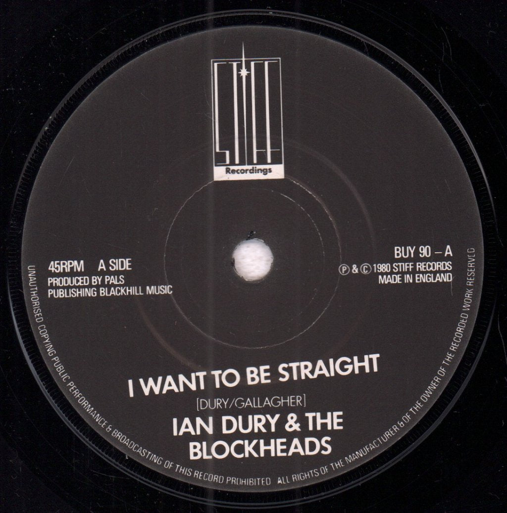Ian Dury And The Blockheads - I Want To Be Straight - 7 Inch