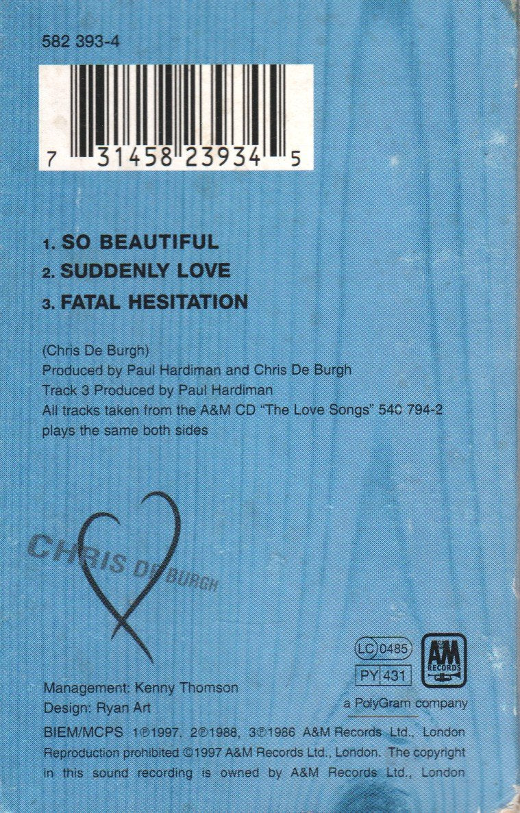 Chris De Burgh - So Beautiful - Cassette