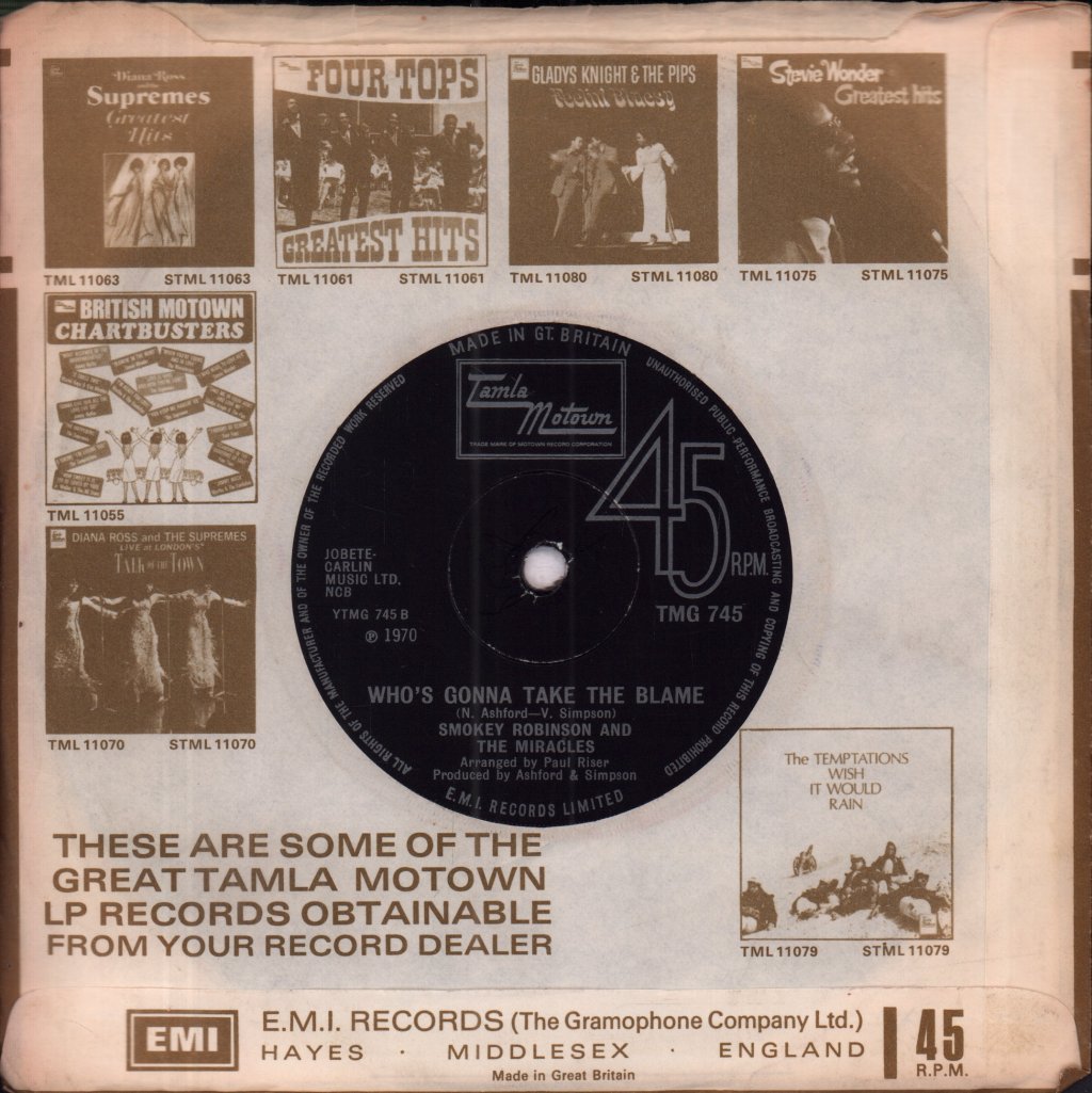 Smokey Robinson And The Miracles - Tears Of A Clown - 7 Inch