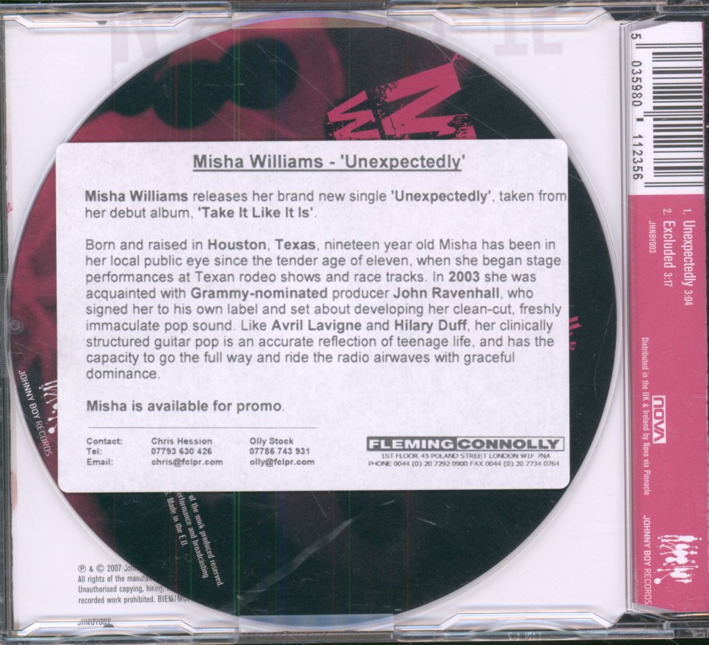 Misha Williams - Unexpectedly - Cd