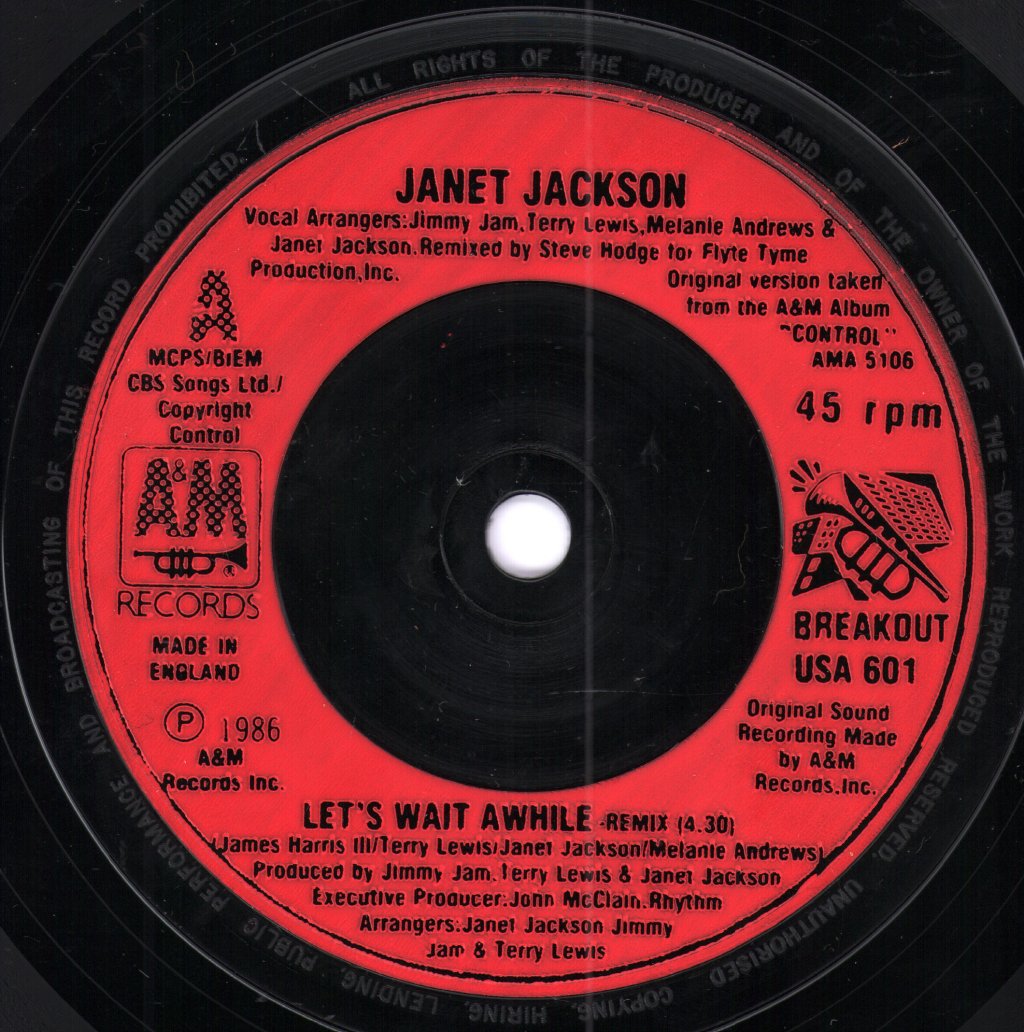 Janet Jackson - Let's Wait Awhile - 7 Inch