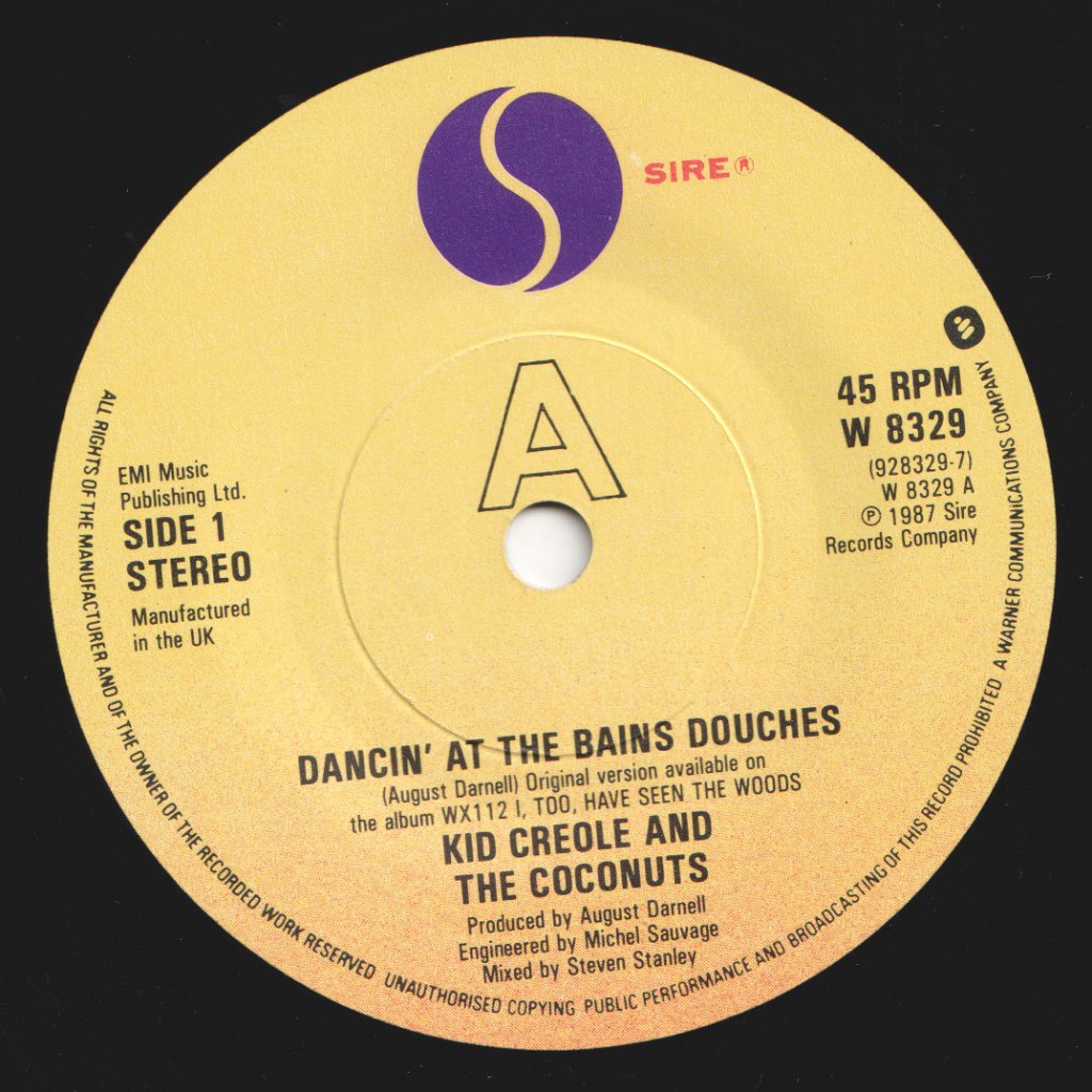 Kid Creole And The Coconuts - Dancin' At The Bains Douches - 7 Inch