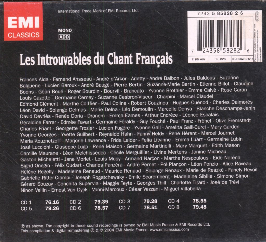 Various Artists - Les Introuvables Du Chant Français - Cd Set