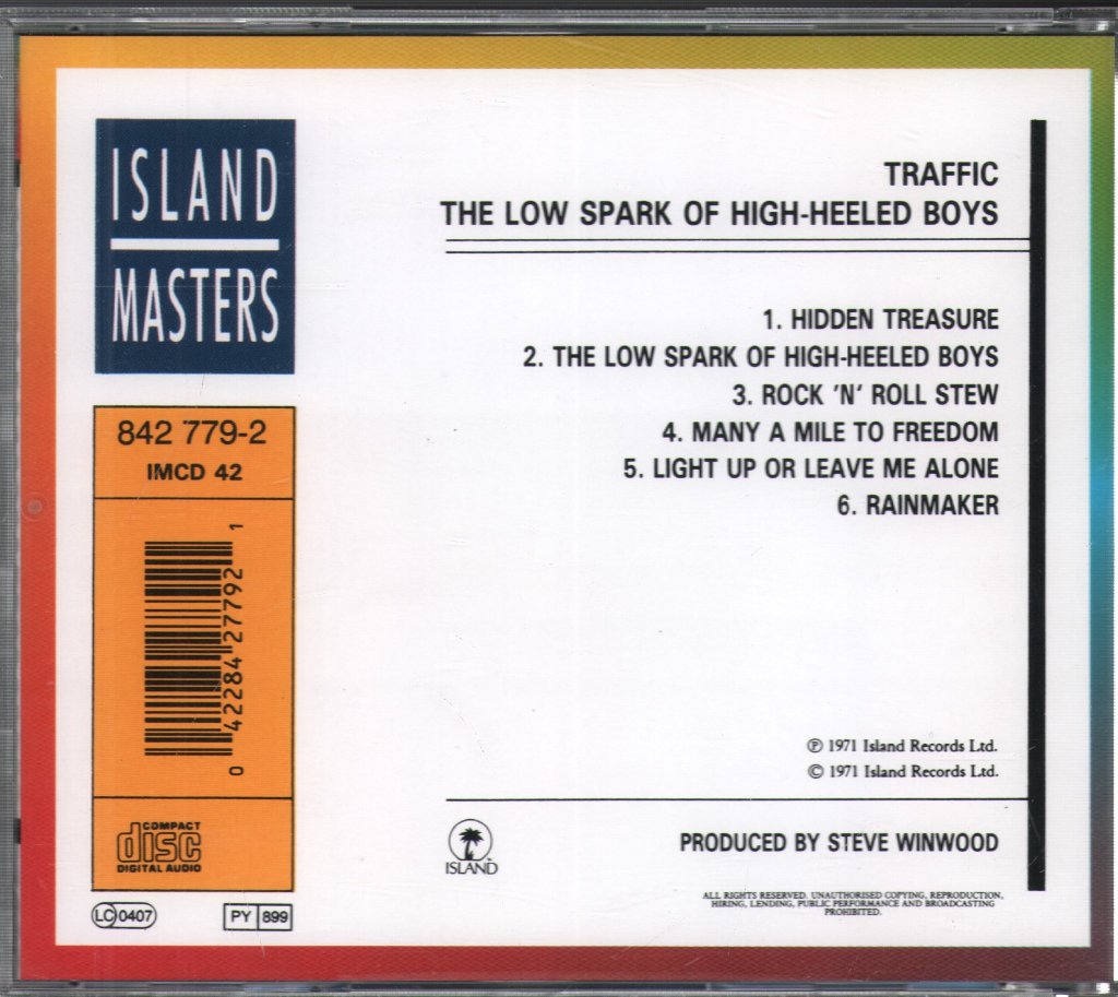 Traffic - Low Spark Of High Heeled Boys - Cd