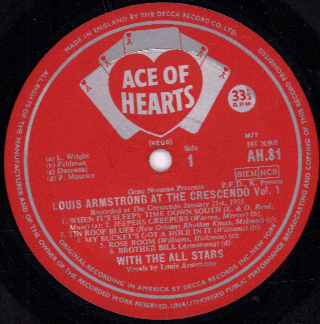 Louis Armstrong And His All Stars - At The Crescendo Vol 1 - Lp