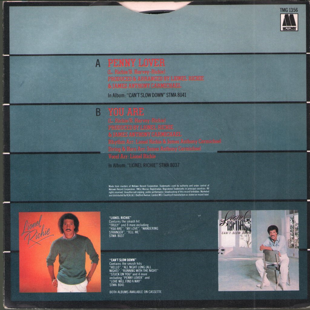 Lionel Richie - Penny Lover - 7 Inch