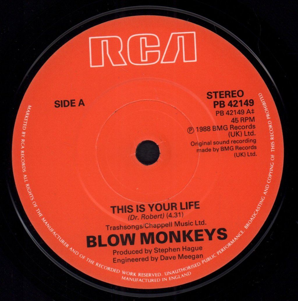 Blow Monkeys - This Is Your Life - 7 Inch