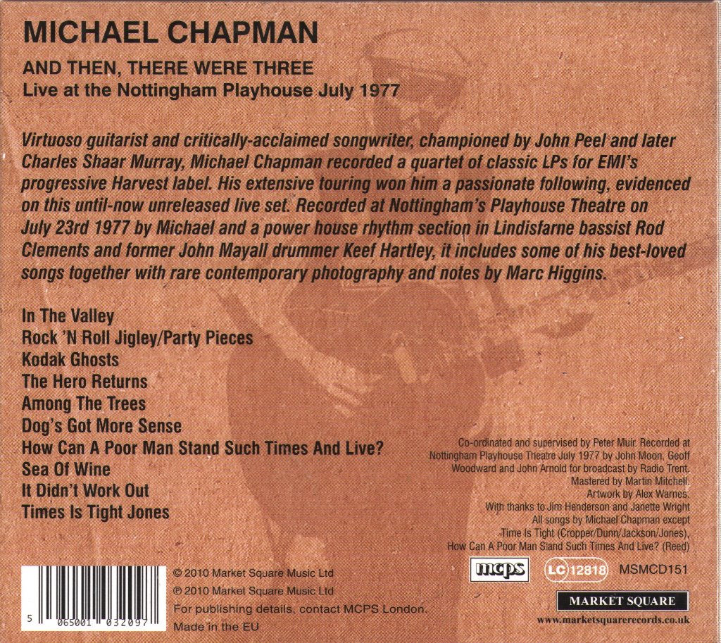Michael Chapman - And Then There Were Three - Cd