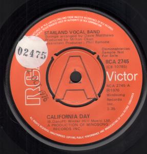 Starland Vocal Band - California Day - 7 Inch