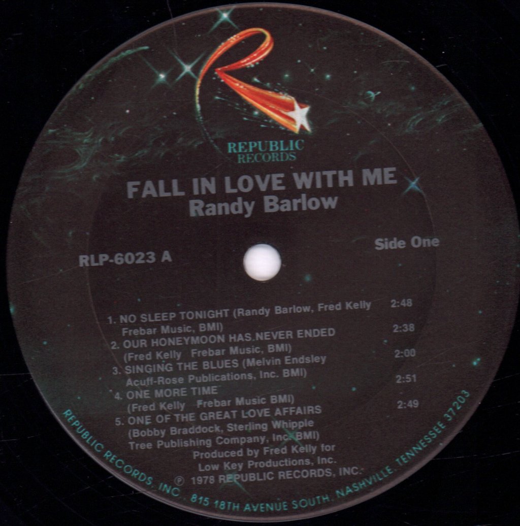 Randy Barlow - Fall In Love With Me - Lp